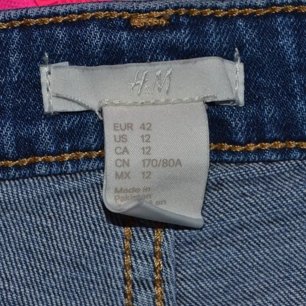 H&M Cut Off Denim Blue Jean Shorts Size 12
